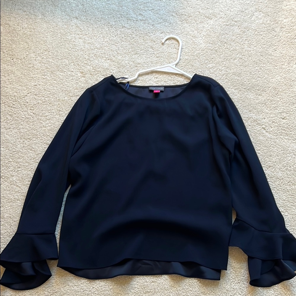 Vince Camuto Blue Ruffled 3/4 Sleeve Blouse - Never Worn w/o tags